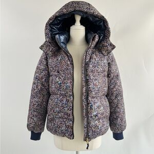 J. Crew Kids Floral Puffer Jacket with Hood